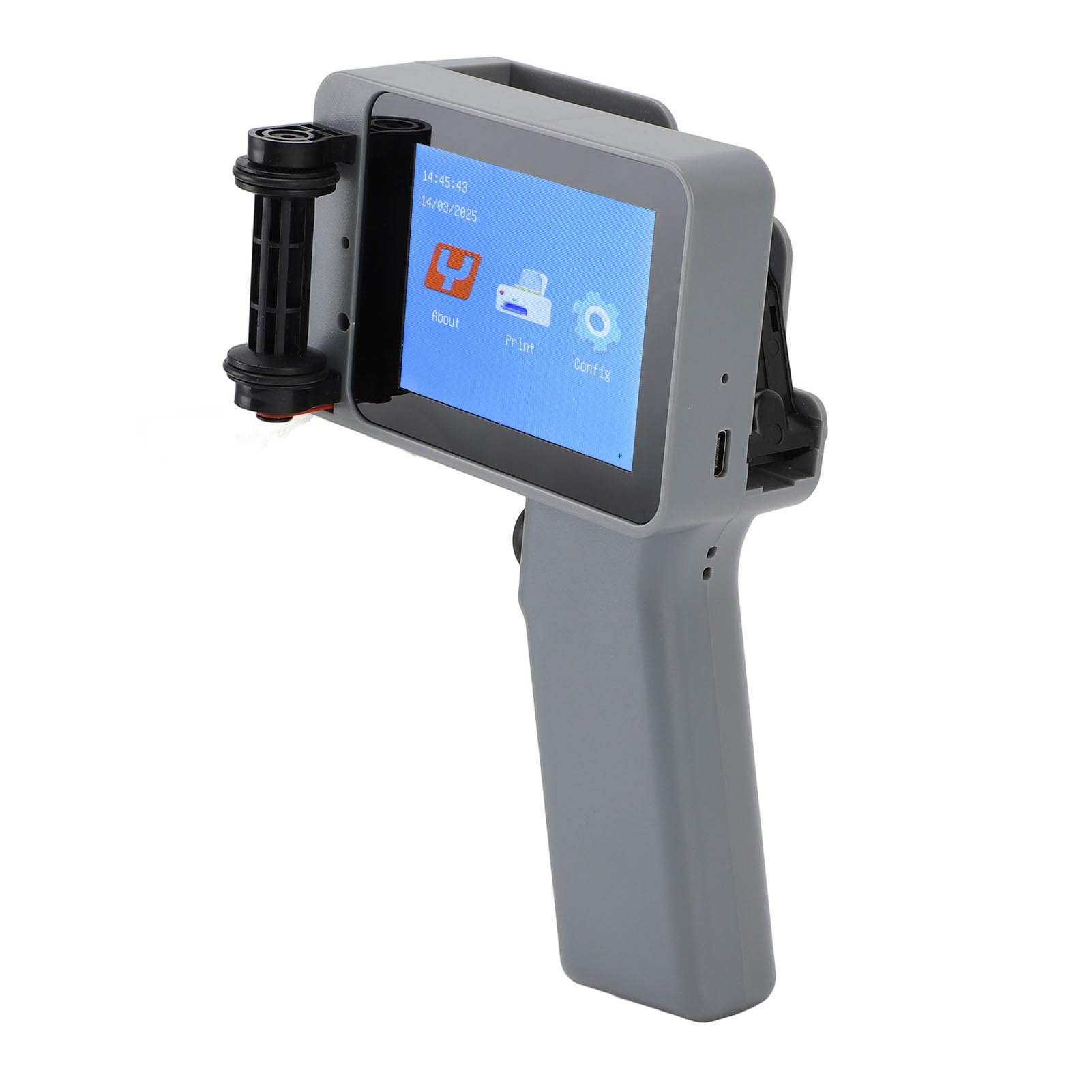 Luocute Impresora de Inyección de Tinta de Mano, Pantalla Táctil LED HD de 4.3 Pulgadas, Máquina de Codificación Compacta Multifuncional para Botellas de Plástico, Adecuadas para Madera
