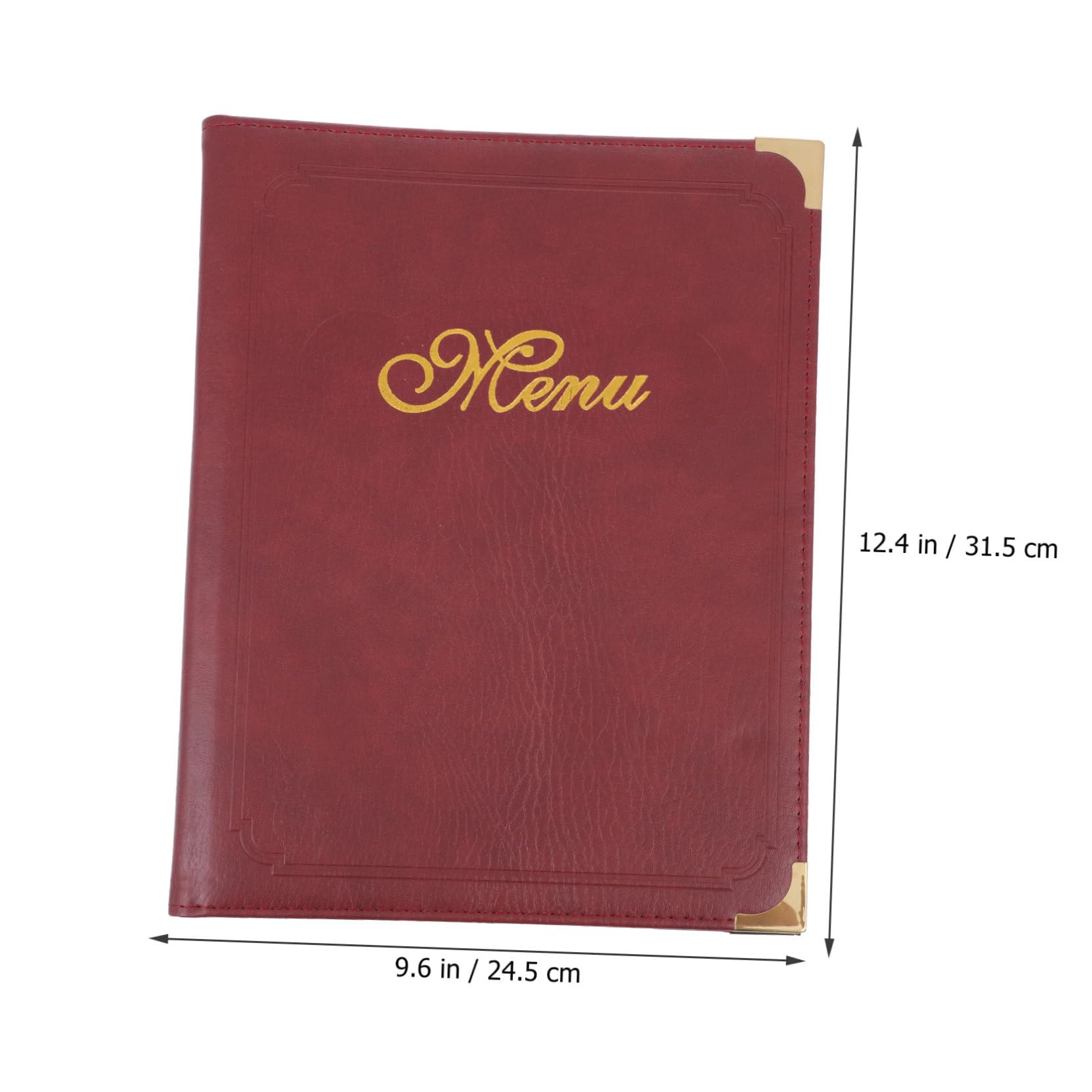 Carpeta De Menú A4 De Cuero Sintético Burdeos Para Restaurante y Bar, Cubierta Transparente, Soporte Resistente Para Visualización De Cartas y Menús Profesionales