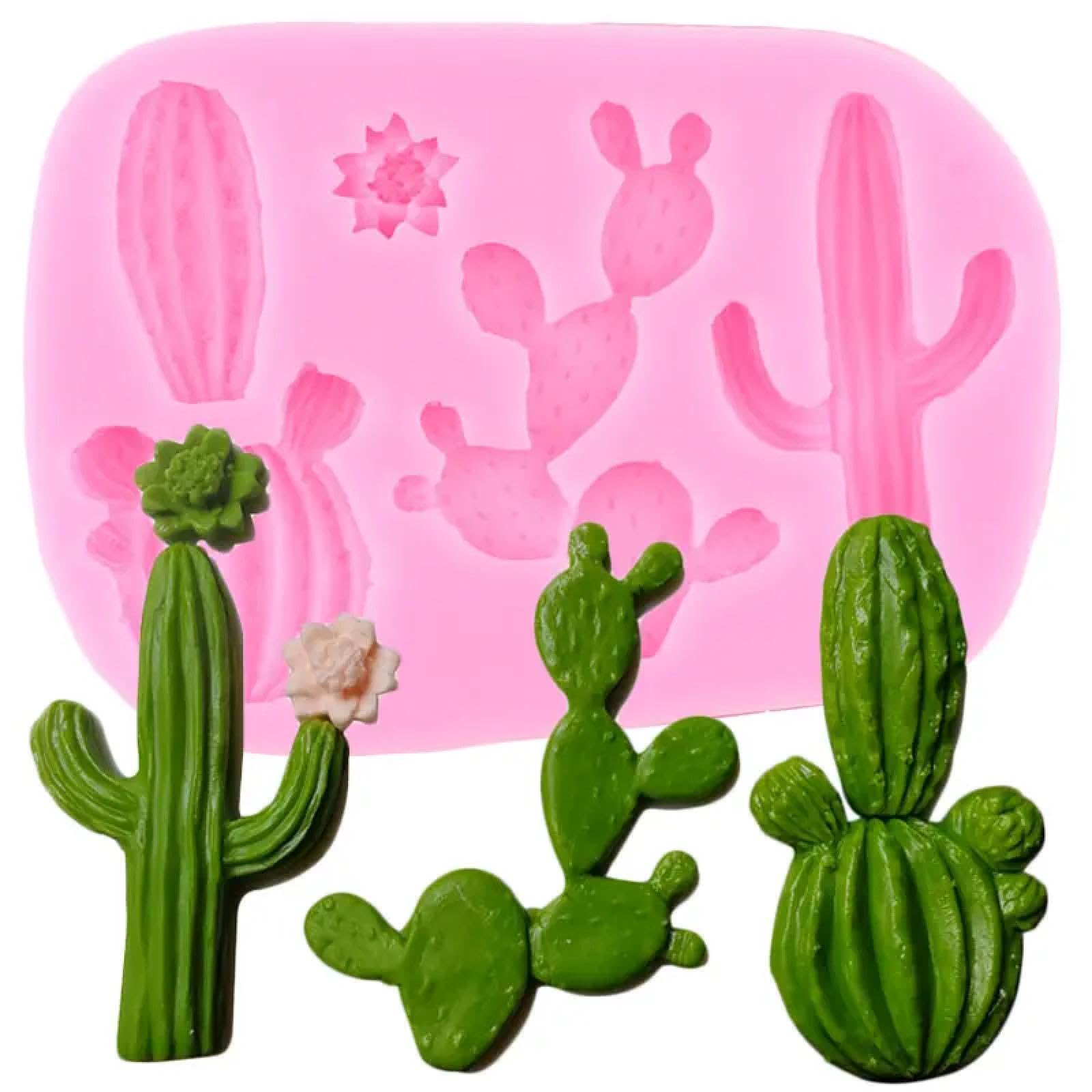 Moldes de silicona, moldes de chocolate, 11,3 x 7,7 cm, molde de silicona para cactus, hojas suculentas, fondant, herramientas de decoración de pasteles, chocolate, cupcakes, caramelos, resina