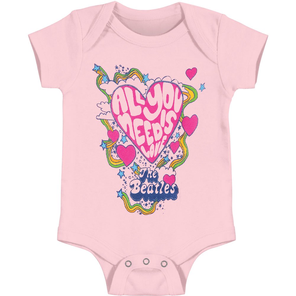 Boys Beatles Need Love Creeper Bodysuit Large Pink