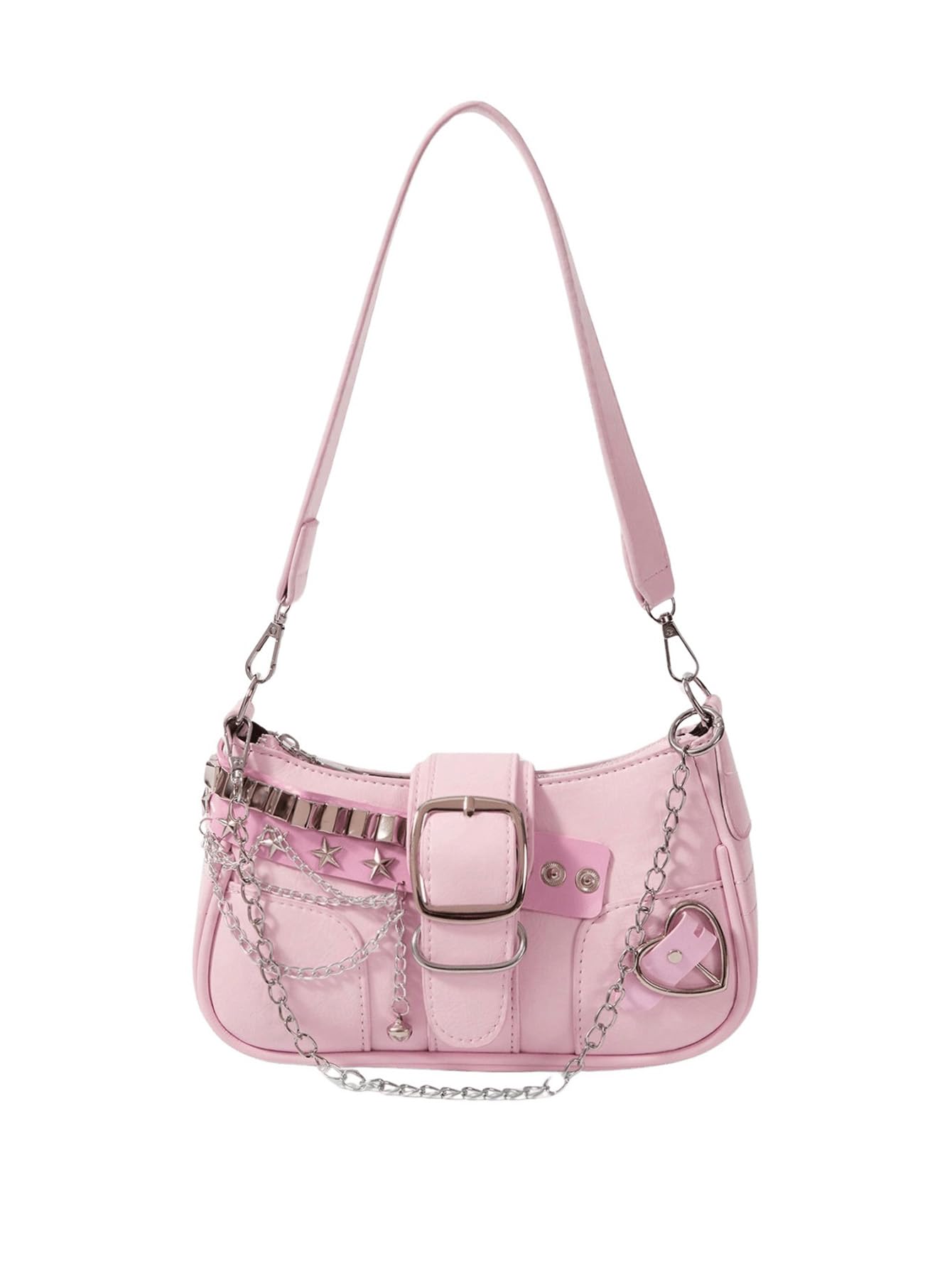 Verdusa Womens Y2k Star Embroidery Shoulder Bag Mini Chain Hobo Handbag Purses