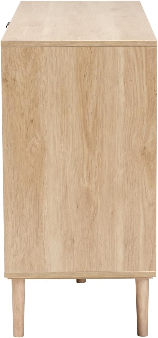 HomeStock 3-Drawer Sideboard - Wood & French Flair Accent Cabinet - Kitchen Storage Organizer
