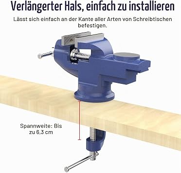 Housolution 360° Rotatable Vice with Anvil and Axle - Blue