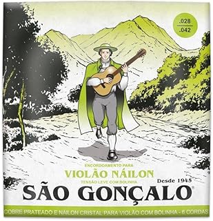 Encordoamento em nylon cristal tensão leve com bolinha para violão - 1
