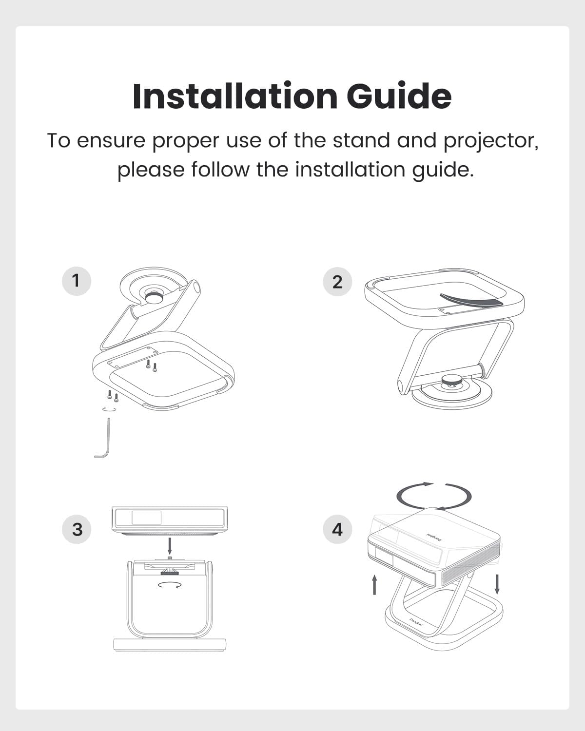 Dangbei Gimbal Desktop Stand for Atom, 360-Degree Free Rotation, Tilt for Perfect Viewing Angle, Compact and Stylish Projector Stand with Easy Setup