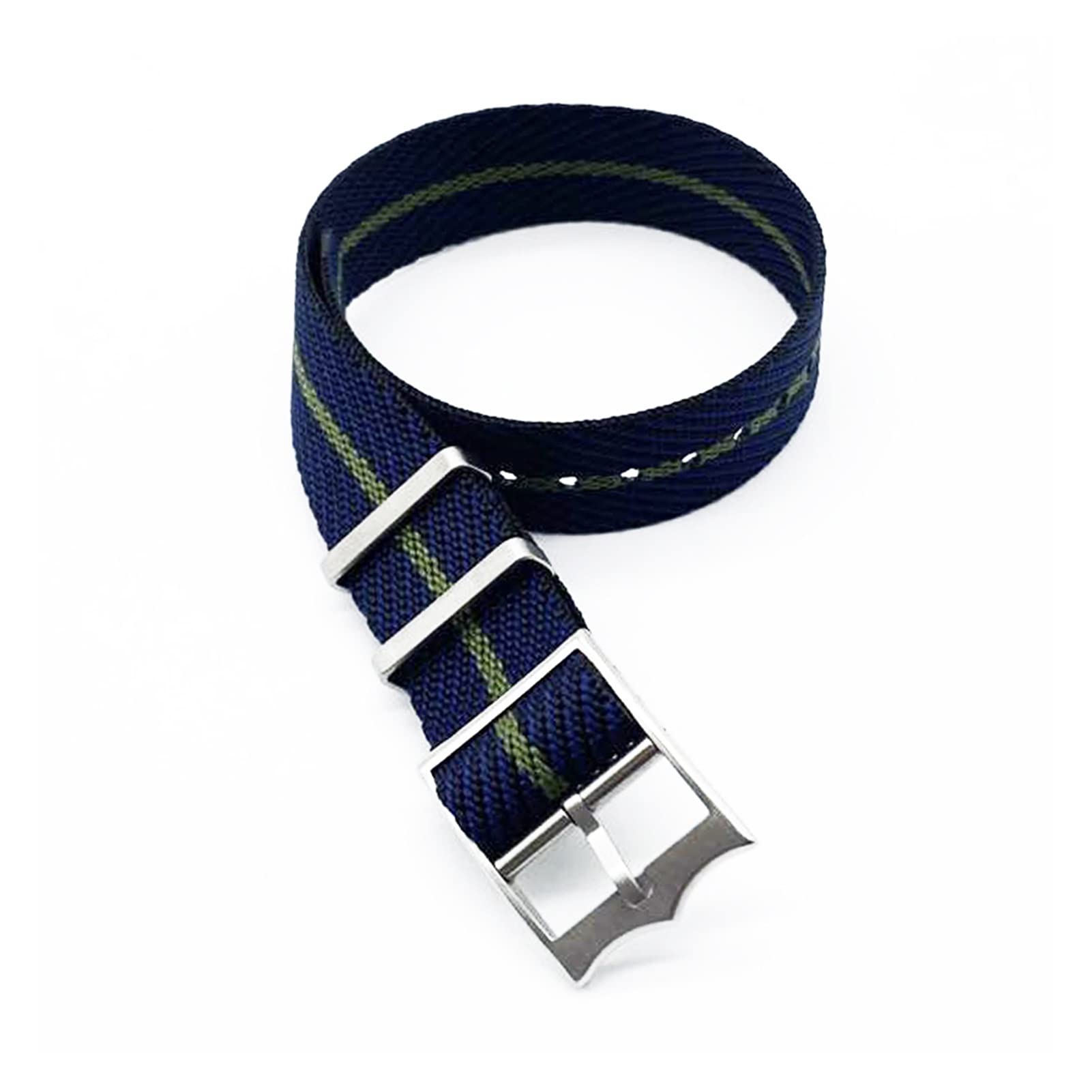 Uhrenarmband， Hochwertiges Luxus-Uhrenarmband aus Nylon mit NATO-Armband(Black navy green,20mm)
