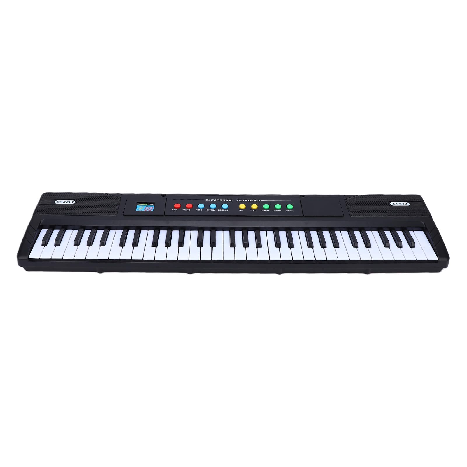 LiebeWH Pianoforte con Tastiera Elettronica a 61 Tasti, Tastiera Musicale Portatile in ABS con modalità di Insegnamento, Riproduzione di Registrazione, Microfono a 8 Toni e 16 Ritmi, per Principianti,