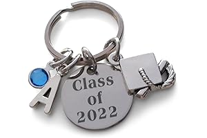 Custom Personalized Graduation Class of 2023 or 2024 Keychain for Graduate with Charms