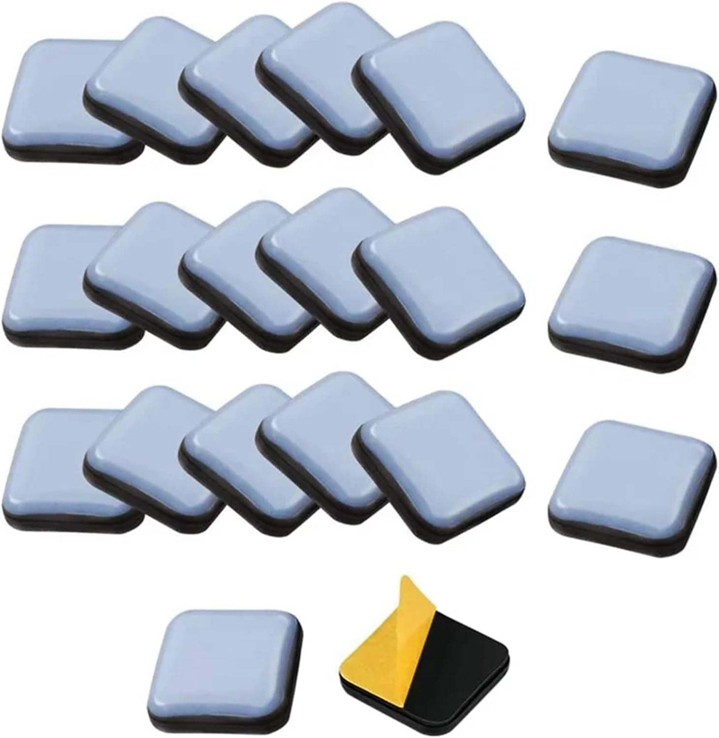 60 PCS Furniture Gliders Slider 25 X Mm PTFE Self Adhesive Moving Pads Square for Easy Movers for Hardwood Floors