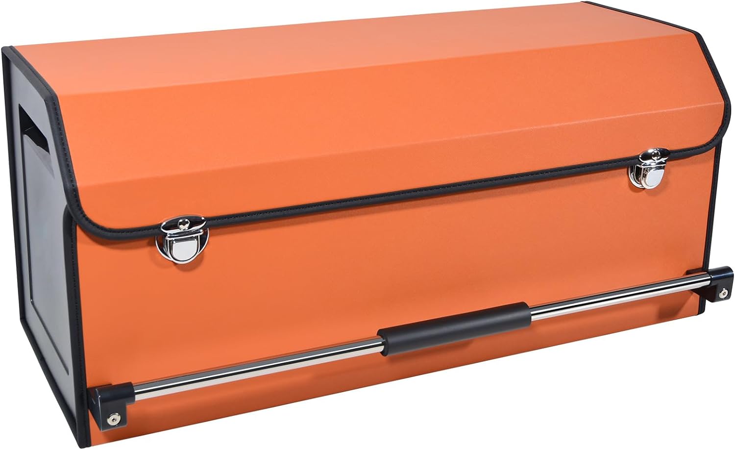 XCF Car Trunk Organizer for SUV, Collapsible Leather Car Storage Trunk Organizer with Lid and Sturdy Handle Car Trunk Leather Storage Box (Orange, 27.1 x 11.4 x 12.2in) Orange 11.4 x 27 x 12.2