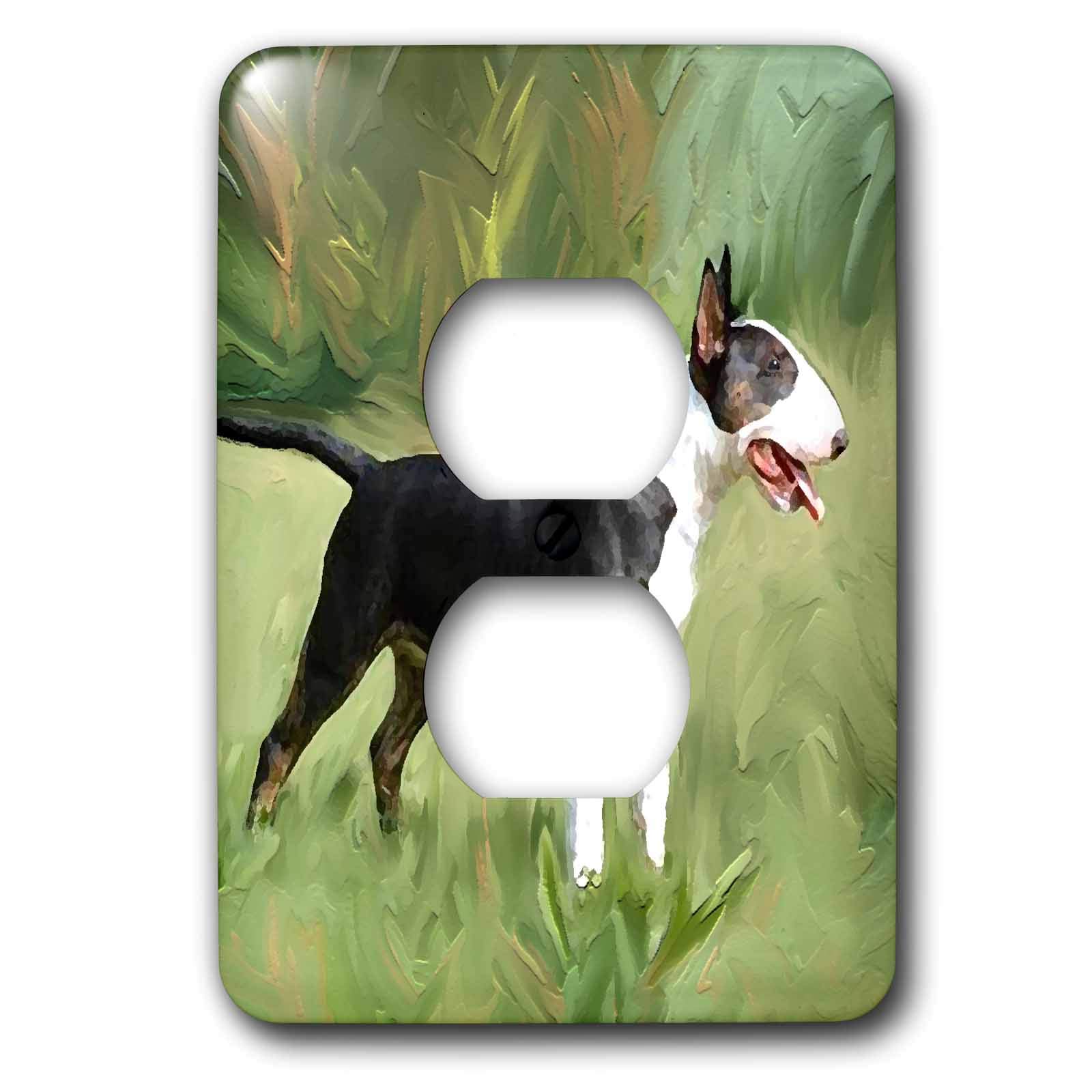 Bull Terrier 2 Bouchon 3dRose lsp_4448_6 interrupteur simple pour prise murale