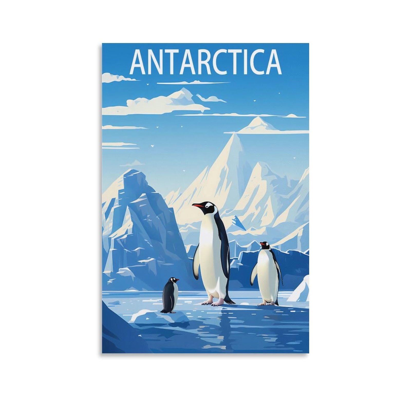 JavoN Antarctica Vintage Travel Poster 08x12inch(20x30cm) Canvas Art Poster And Wall Art Picture Print Bedroom Decor