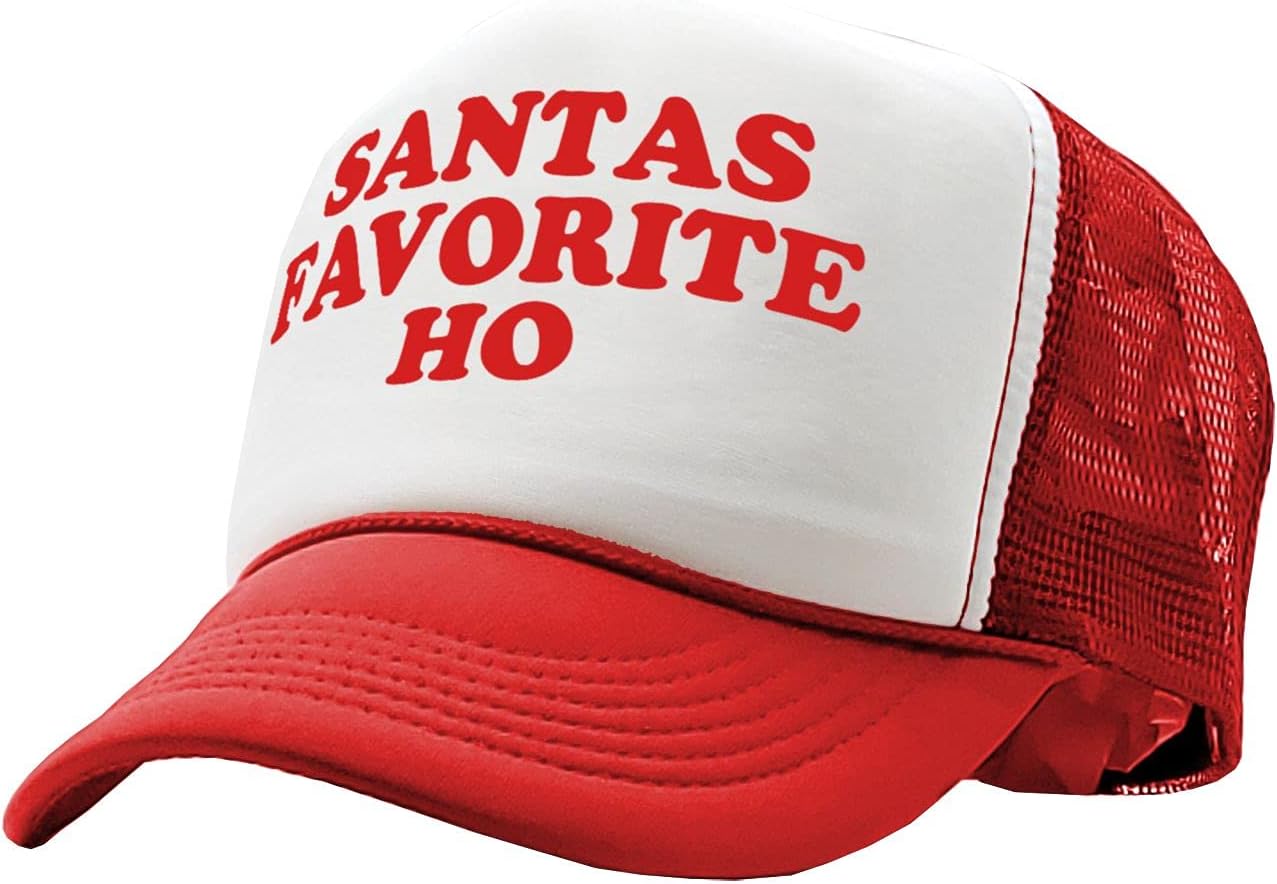 The Goozler - Santas Favorite HO - Christmas Claus Funny - Vintage Retro Style Trucker Cap Hat