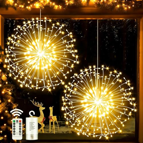Joycome Leuchtkugel Weihnachten 2 Stück 198 LED Weihnachtsbeleuchtung...