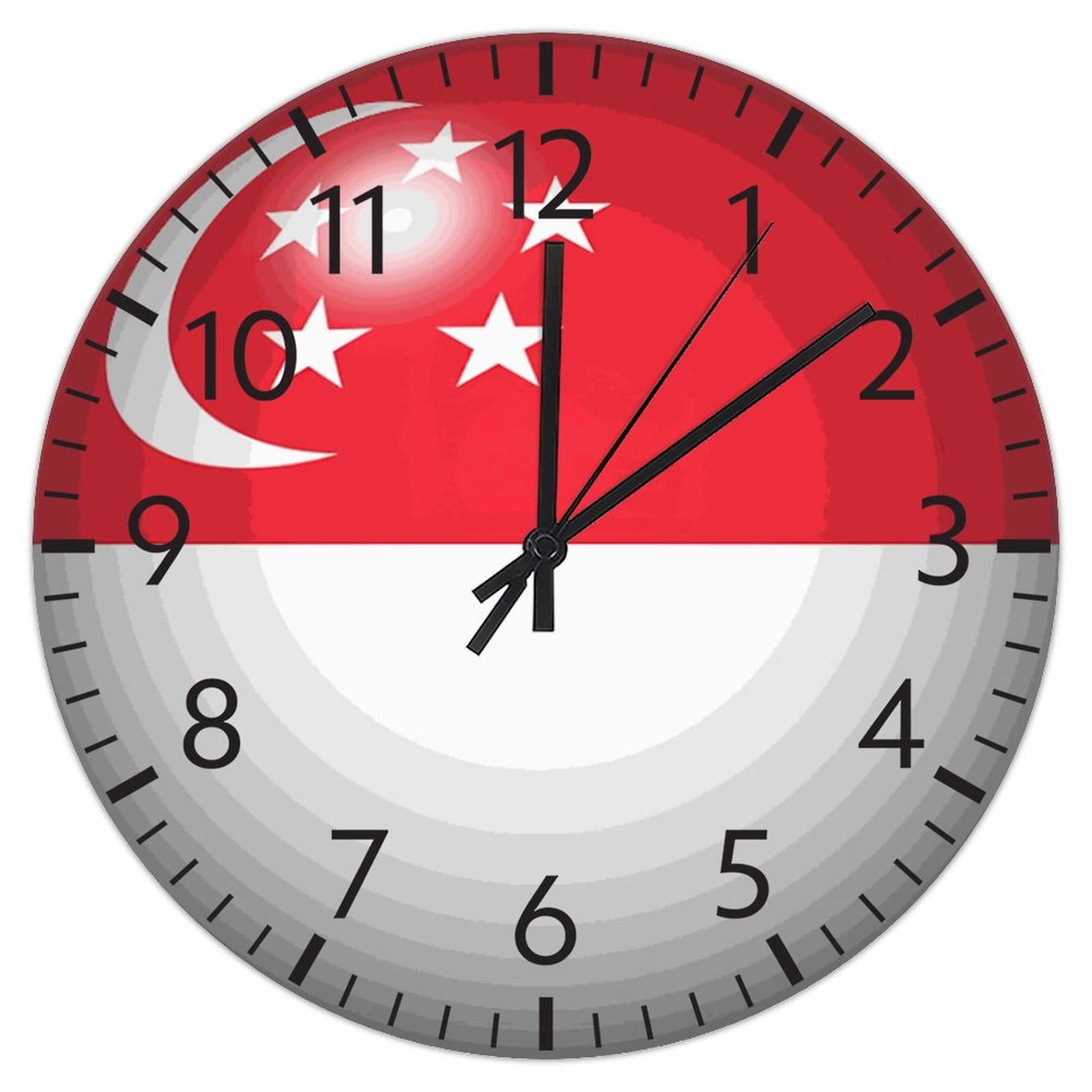 Horloge murale Singapour en PVC 30 cm idée cadeau salon et bureau