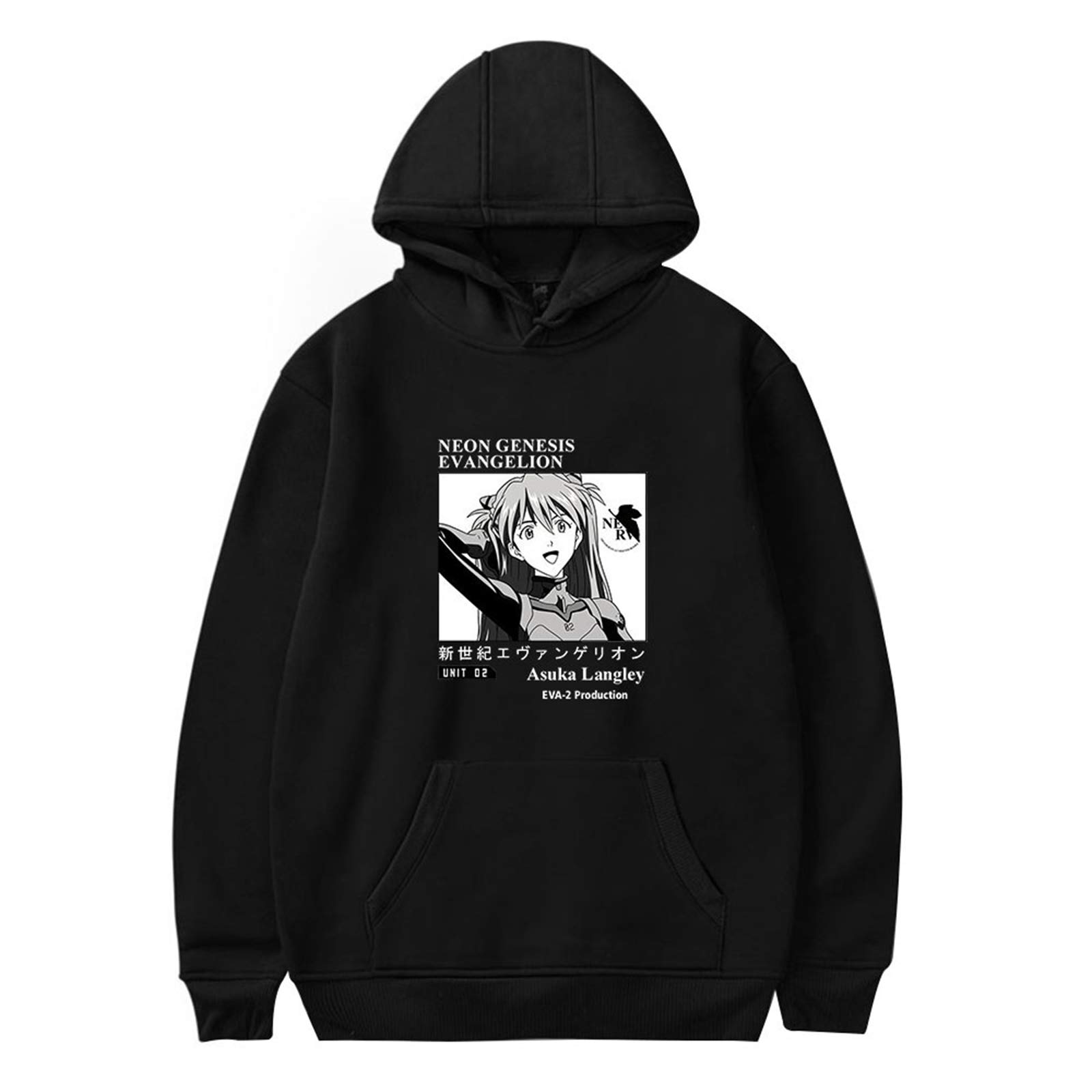 Men Women Anime Neon Genesis Evangelion Hoodies Long Sleeve Ikari Shinji Ayanami Rei Asuka Langley Pullover Sweatshirt