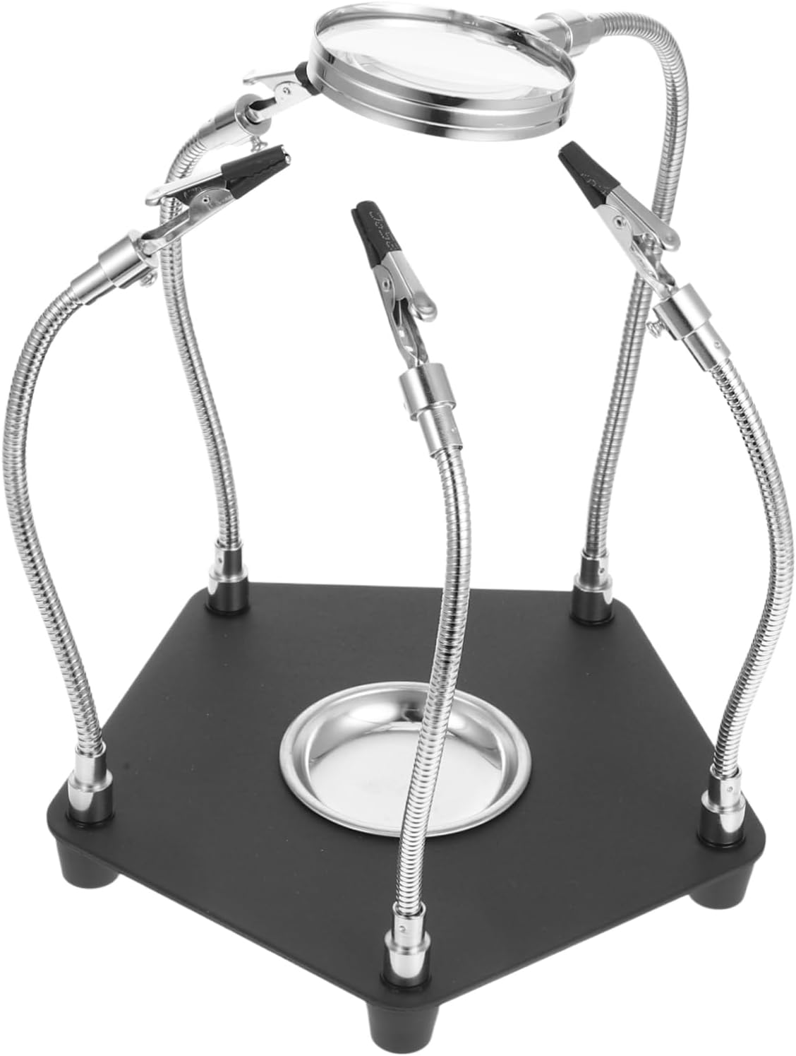 Magnetic Magnifying Glass Holder for Breadboard Soldering Helping Hands Led Light Flexible Arms Precision Magnifier Soldering Station Holder