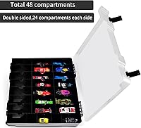 Vista 2 de Estuche organizador de almacenamiento de juguetes de doble cara para autos Hot Wheels, para autos de Matchbox, para mini juguetes, para muñecas