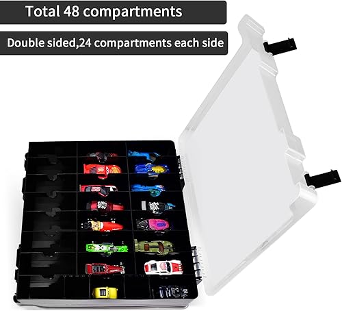 Miniatura 2 de Estuche organizador de almacenamiento de juguetes de doble cara para autos Hot Wheels para automóviles de caja de cerillas, mini juguetes, para