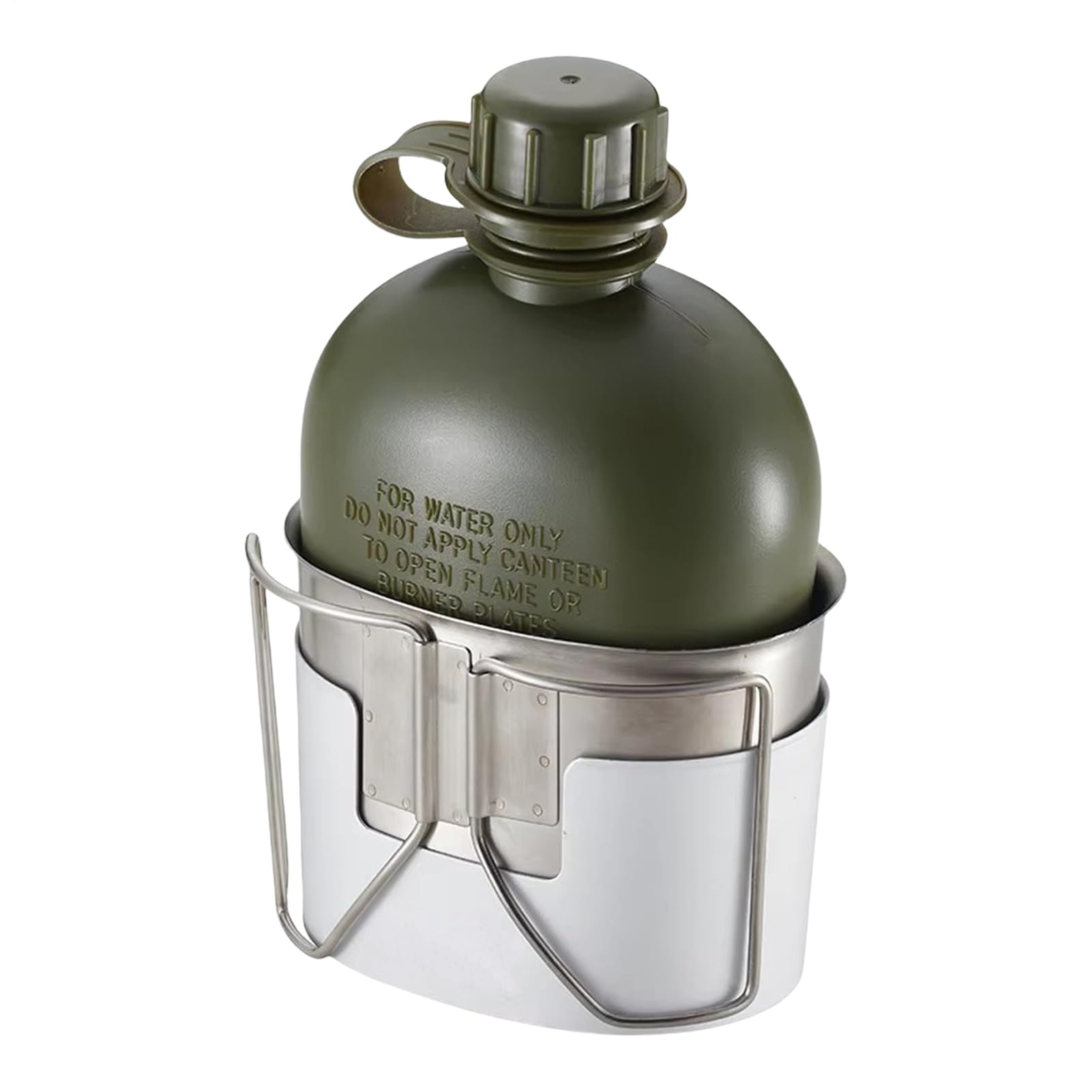 Pot bouilloire camping en acier inoxydable durable avec tasse à boire intégrée