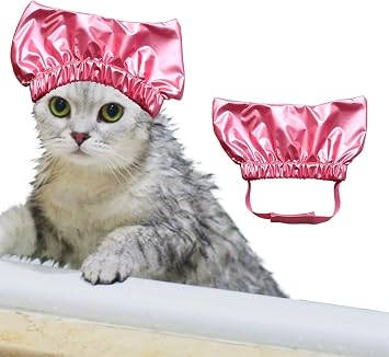 Pet Supplies Cat and Dogs Bathing Waterproof Cap,Pet Shower Caps, Waterproof Adjustable Long Rubber Band Pet Dog Earmuffs for Washing Cat, Gift for Dog, Gift Idea for Pet Lover (Small, Gold)