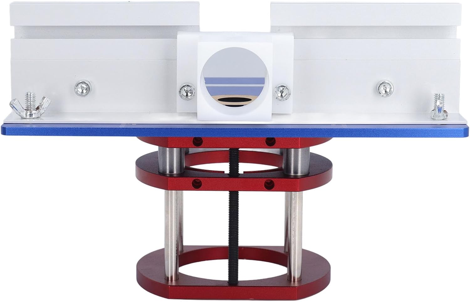 Router Lift Base Aluminum Alloy Height Adjustable Manual Router Table Lift System for Woodworking Machinery Universal Trimming Machine with Motor Diameter 63.8 to 65mm (Blue)