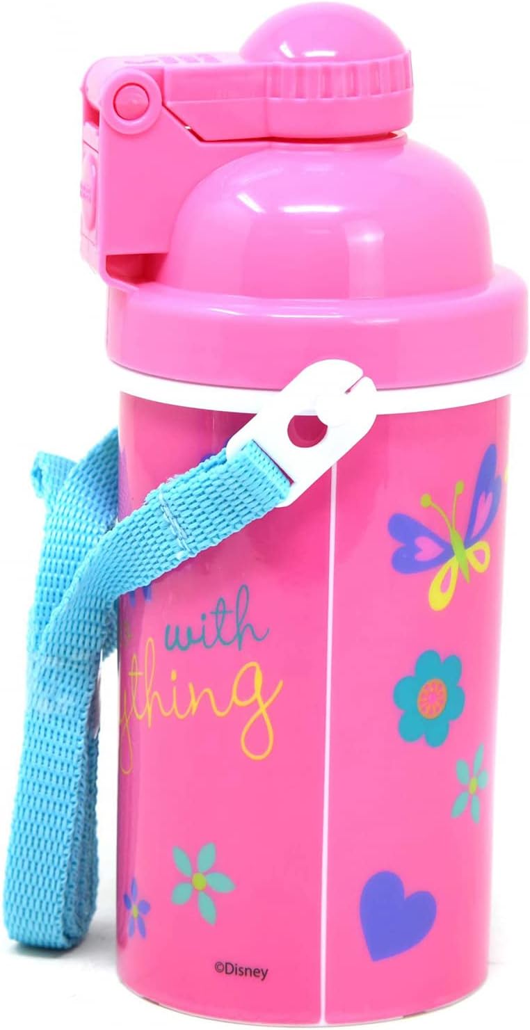 GRANSHOP Disney Classic Minnie Carrying Strap One Touch Water Bottles with Reusable Built in Straw - Safe Approved BPA Free, Easy to Clean (Minnie Canteen 16.9oz) image 3