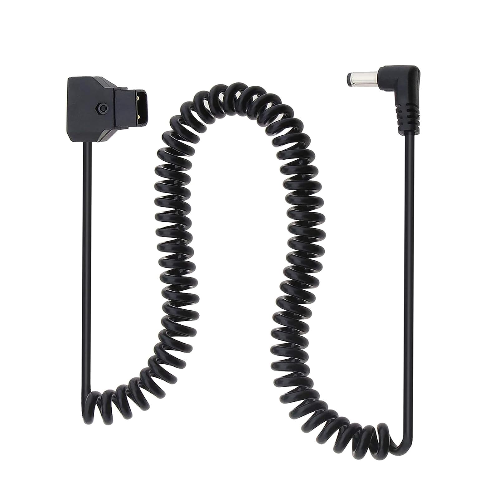 Hkfgdjdl Men's Black D-Tap To Dc5.5x2.1mm Right Coiled Cable Monitors Power Cable For Bmcc Bmpc Camera Power Cord 35Cm Unstretched Wire