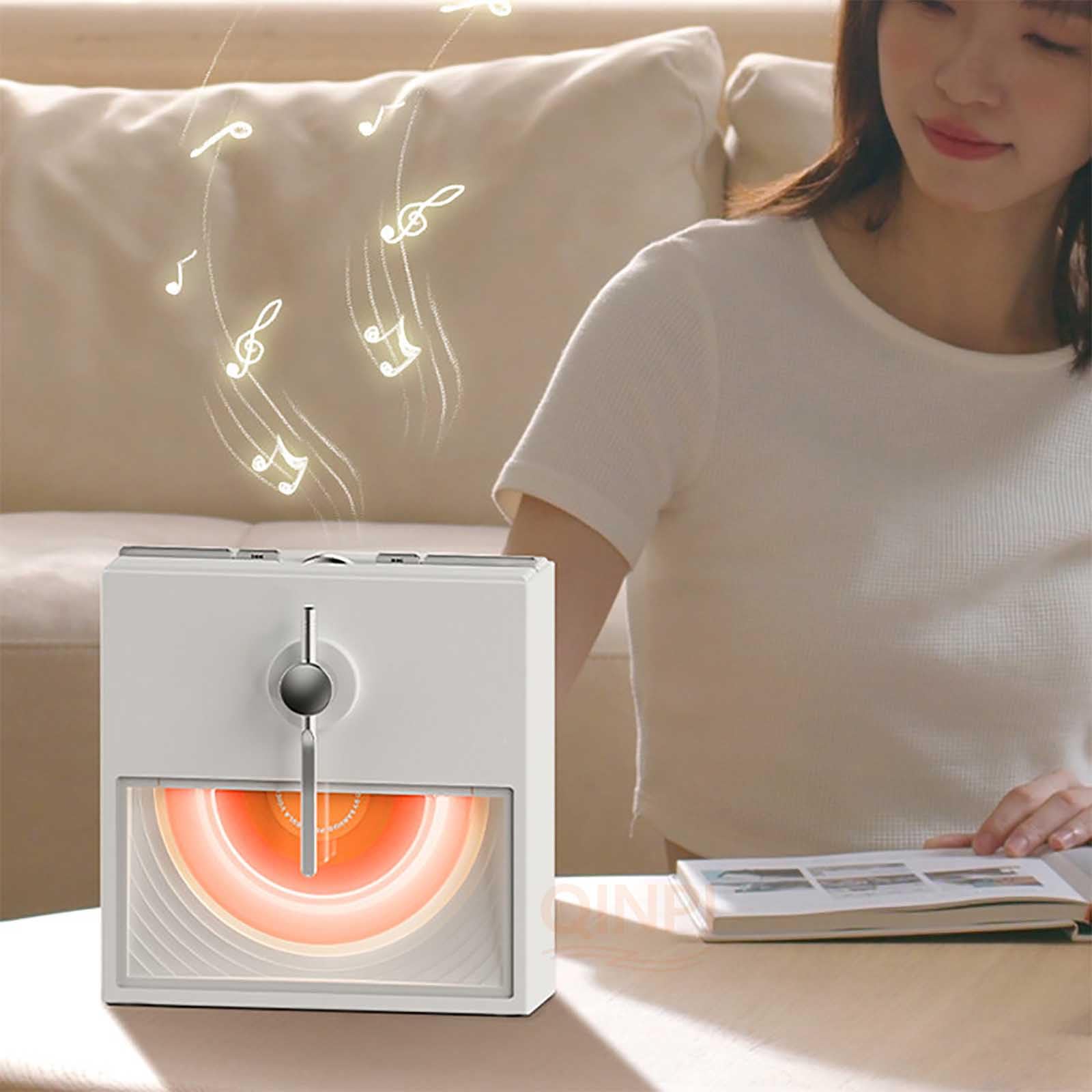 Altoparlante Bluetooth portatile con illuminazione ambientale, BT V5.3, tempo di riproduzione 20 ore, suono a doppio magnete a gamma completa, per casa all'aperto e viaggi