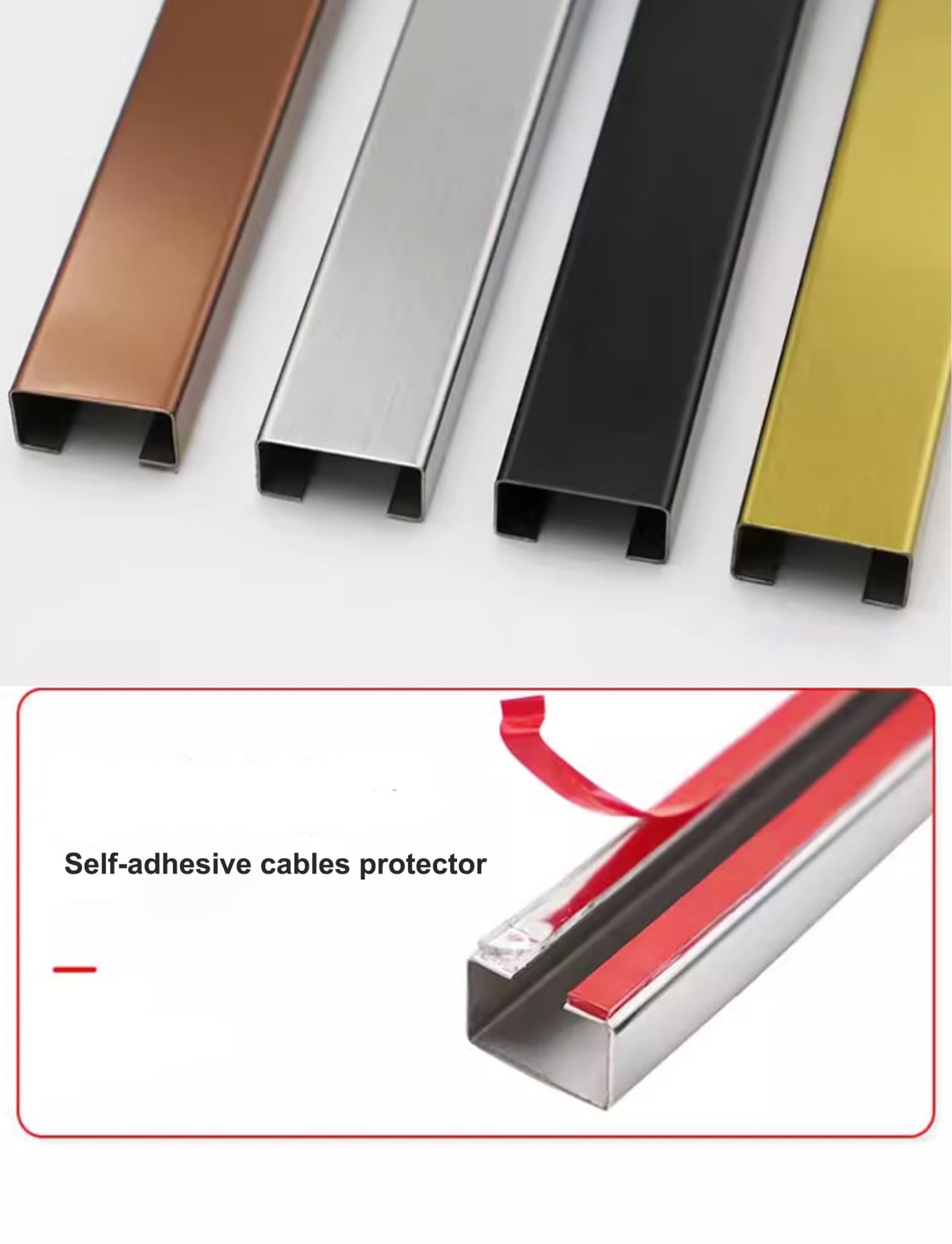 Genérico Canaletas cuadradas for Cables, Cubiertas for Cables, Protector Autoadhesivo for Cables, ocultador de Cables for techos, Esquinas y Suelos.(80x40mm)