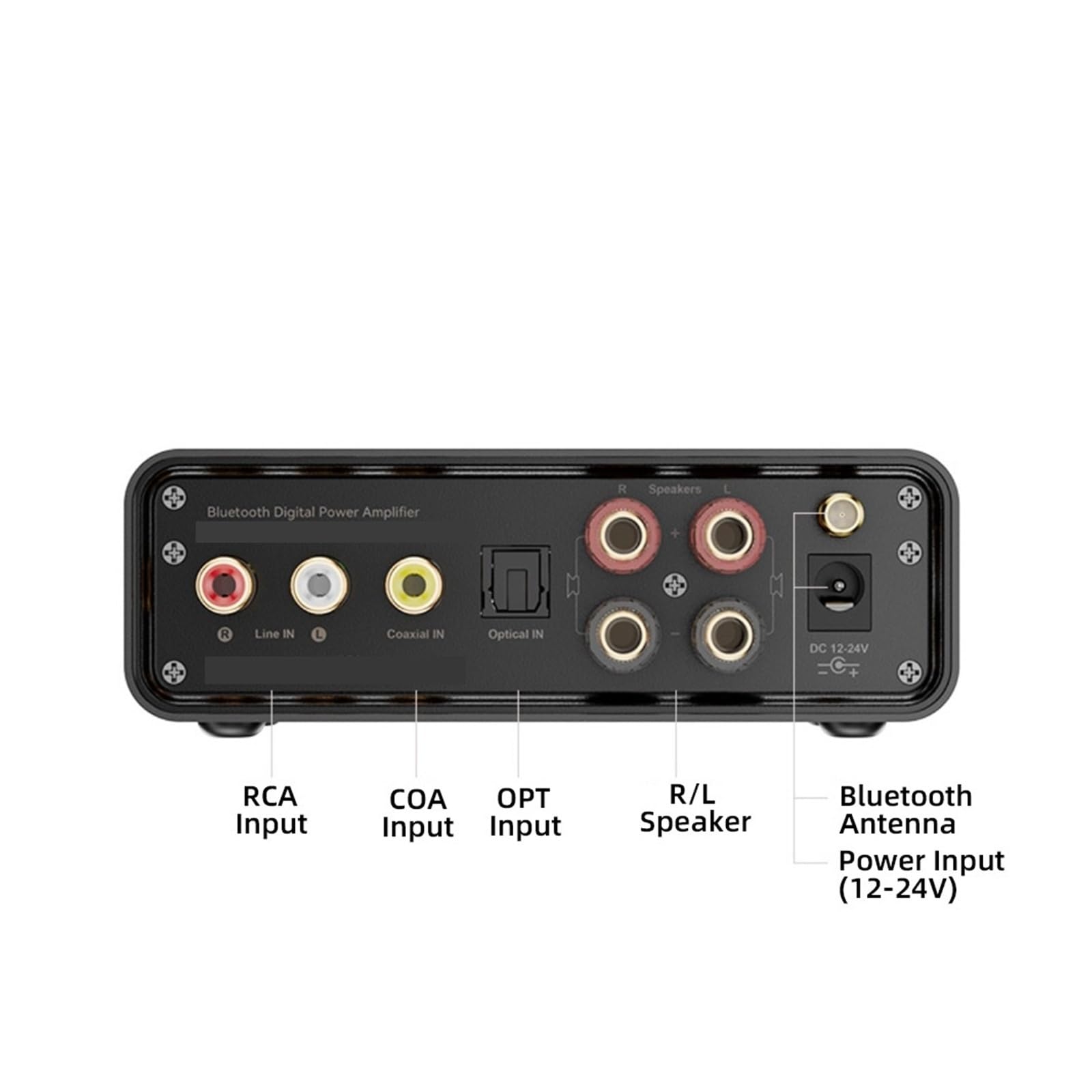 Mini Amplificador de Potencia Bluetooth 5.3 Clase D 2.0 Amplificador 100Wx2 200W