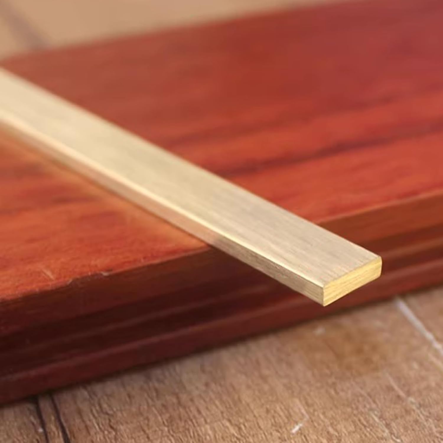 Brushed Brass Floor Transition Strip, Square/Rectangular Threshold Bar for Tile to Wood Floor Seam Cover, Durable Doorway Edge Trim