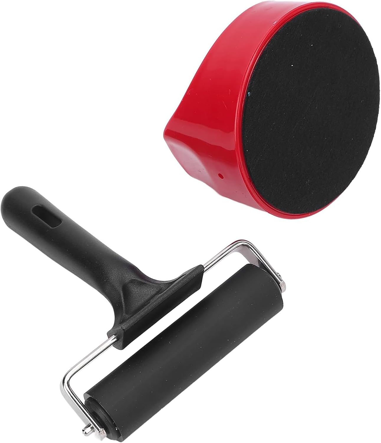 2Pcs Ergonomic Handle Rubber Printing Rollers Set Professional Printer Roller Stamper for School Printing Project Replaceable Printer Rollers