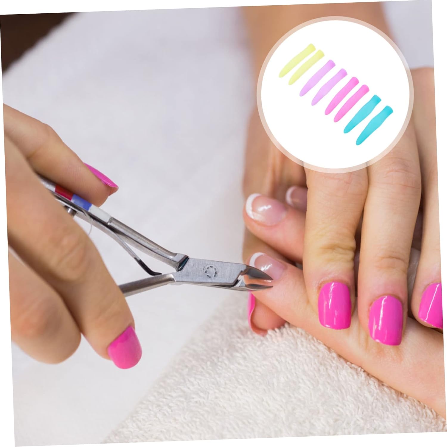 Cuticle Scissor Handle Cover 4 Pairs Non-Slip Silicone Sleeve for Cuticle Trimmers Random Color Protective Cover for Manicure and Pedicure Tools