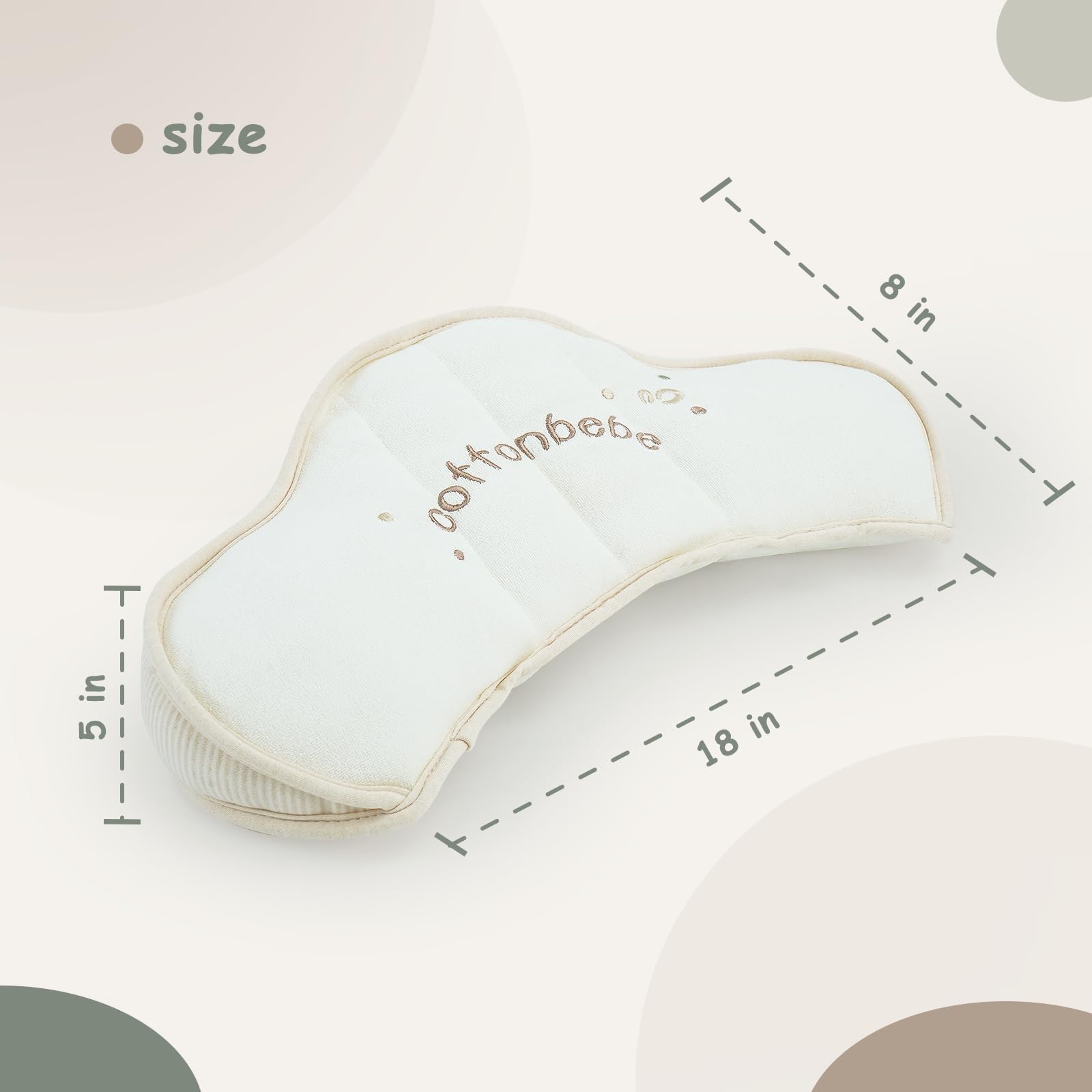 Amazon.com : COTTONBEBE Organic Baby Tummy Time Cushion with 2