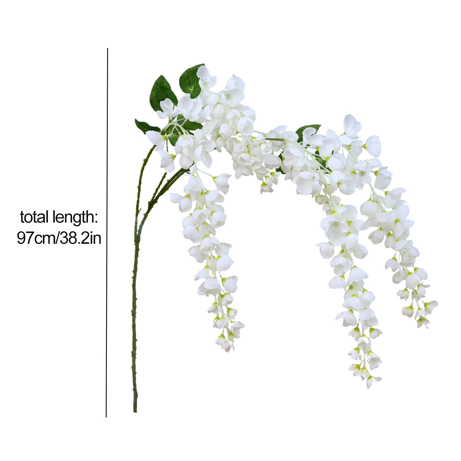 12Pcs Artificial Wisteria Hanging Flowers, Fake Wisteria Garland For Wedding Party Home Garden Indoor Outdoor Decoration Blue