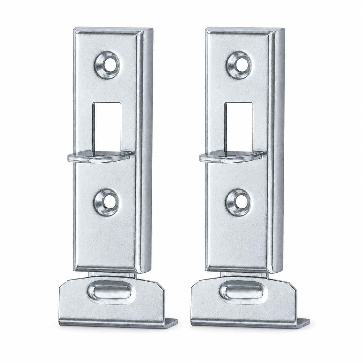 KeyMet Furniture Latch Push Bolt Straight 50 mm Silver Galvanised Small Metal Latch for Cupboard, Furniture, Box, Flap and Drawer (2)