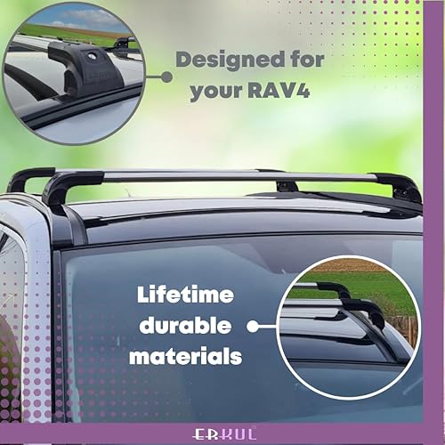 Miniatura 5 de ERKUL Barras transversales resistentes para Toyota RAV4 2019-2025  No son compatibles con modelos AdventureTRD Off-Road  Negro