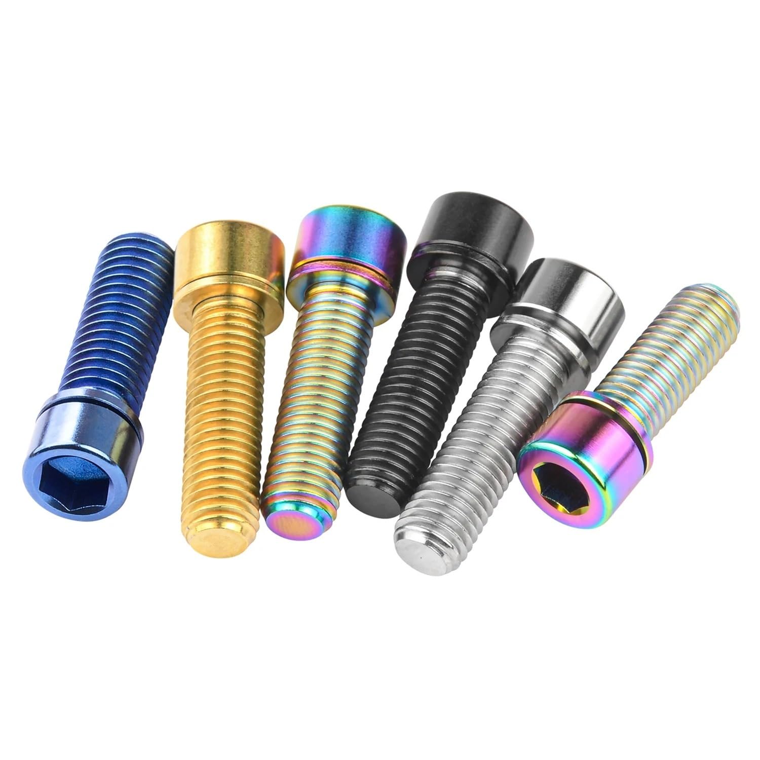 4 pezzi M7 / M8x20 25 mm Bullone in titanio Testa esagonale piccola con rondella Vite(Blue,20MM_M7)
