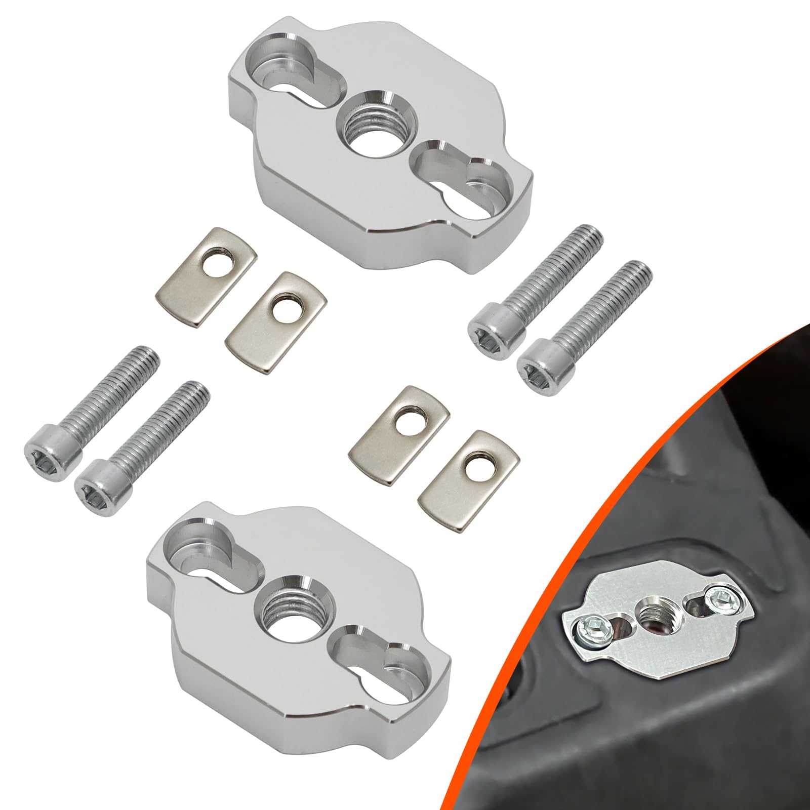 Strapazierfähige ATV-Spannanker-Set, Aluminium-Anker, Zubehör für CF Moto UTV/ATV, flaches Design, stärkere Spannkrafthalterungen, Silber, 2 Stück