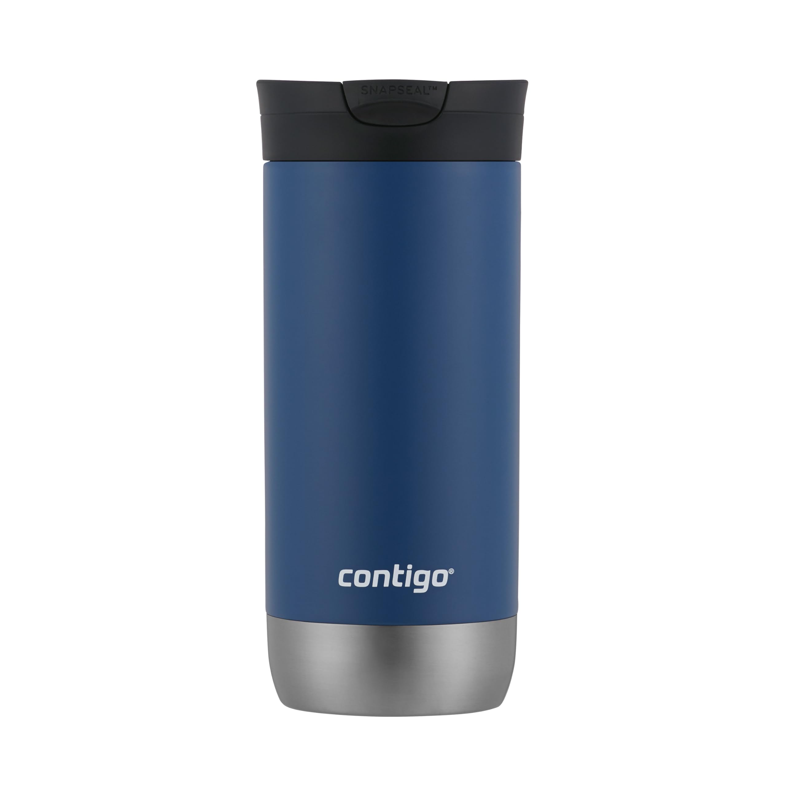 Contigo Huron 2.0 Stainless Steel Travel Tumbler, Vacuum-Insulated Metal Tumbler for Coffee and Tea with Leak-Proof Lid, Blue Corn, 16 oz (473 mL)