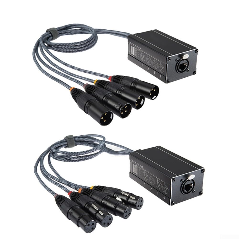XLR-Verlängerungskabel, 4-Wege-Netzwerk-Audio-Splitter-Adapter, professioneller Bühnen-Sound-Systemanschluss für PA-Geräte (weiblicher Sitz)