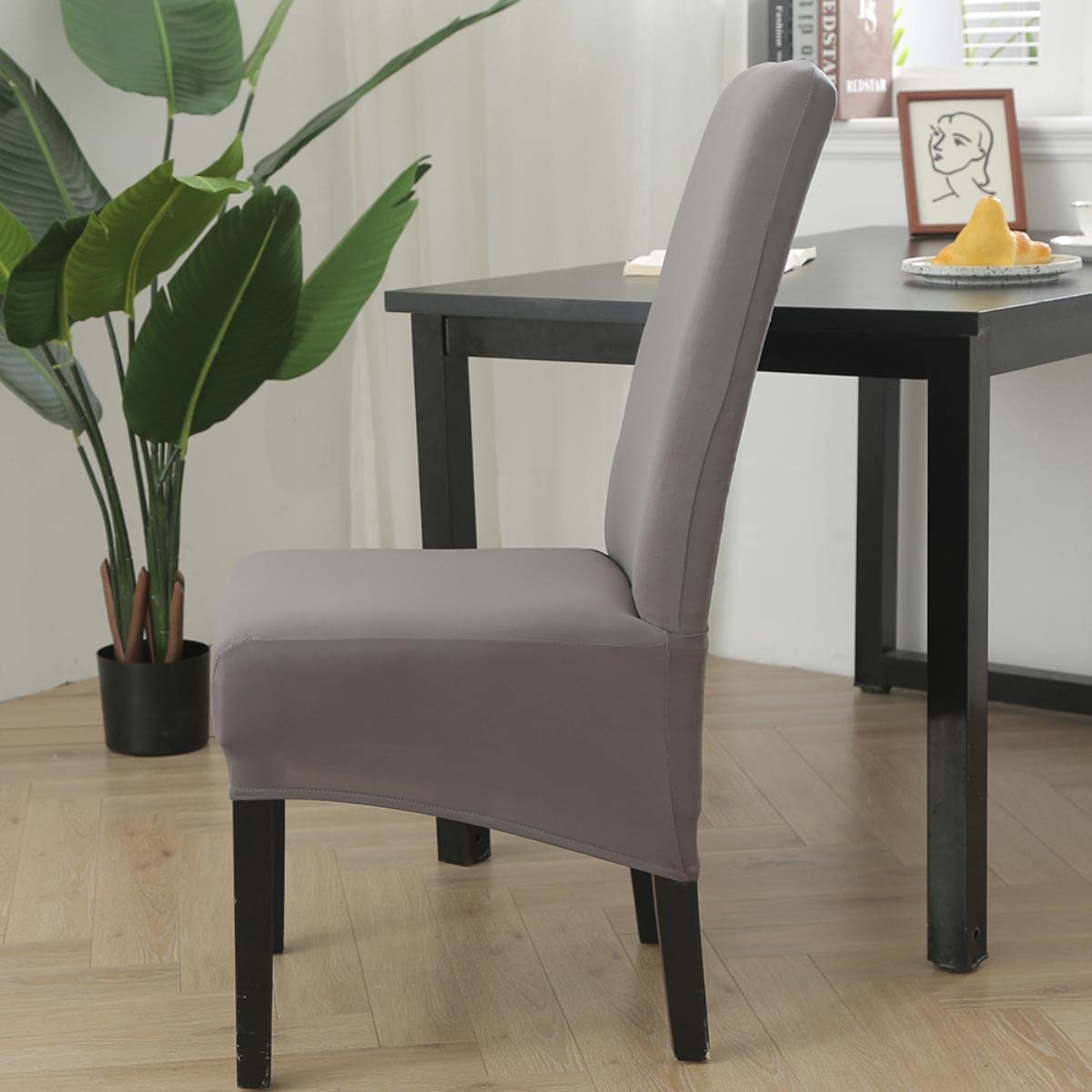 Funda para Silla Grande de 1/2/4 Piezas, Fundas elásticas para Asiento de Color sólido, Fundas para Silla elásticas, Fundas traseras Altas King para Comedor, Boda, Banquete, Hotel