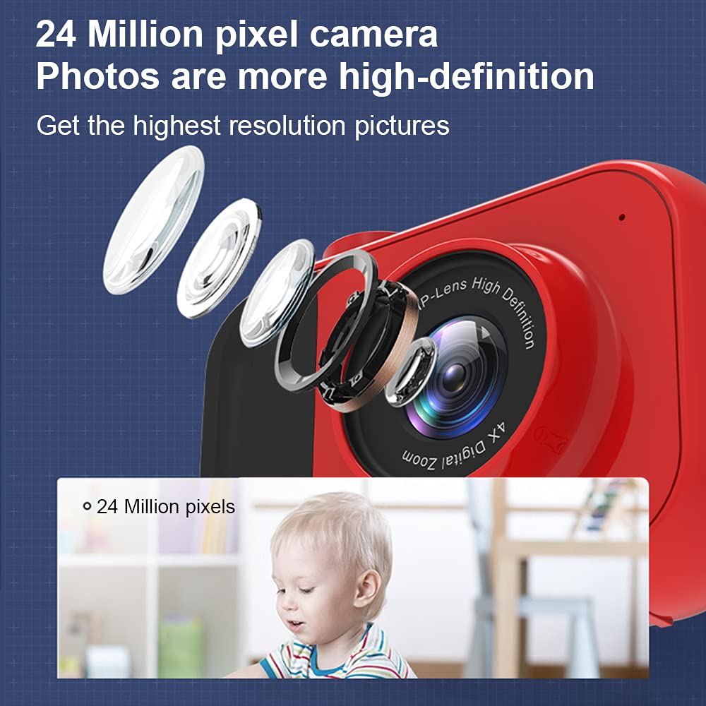 Fotocamera Per Bambini SLuB HD 1080P - Schermo 2 Pollici, Ricarica USB, Con Scheda SD 32GB, Regalo Ideale 3-12 Anni (Giallo)