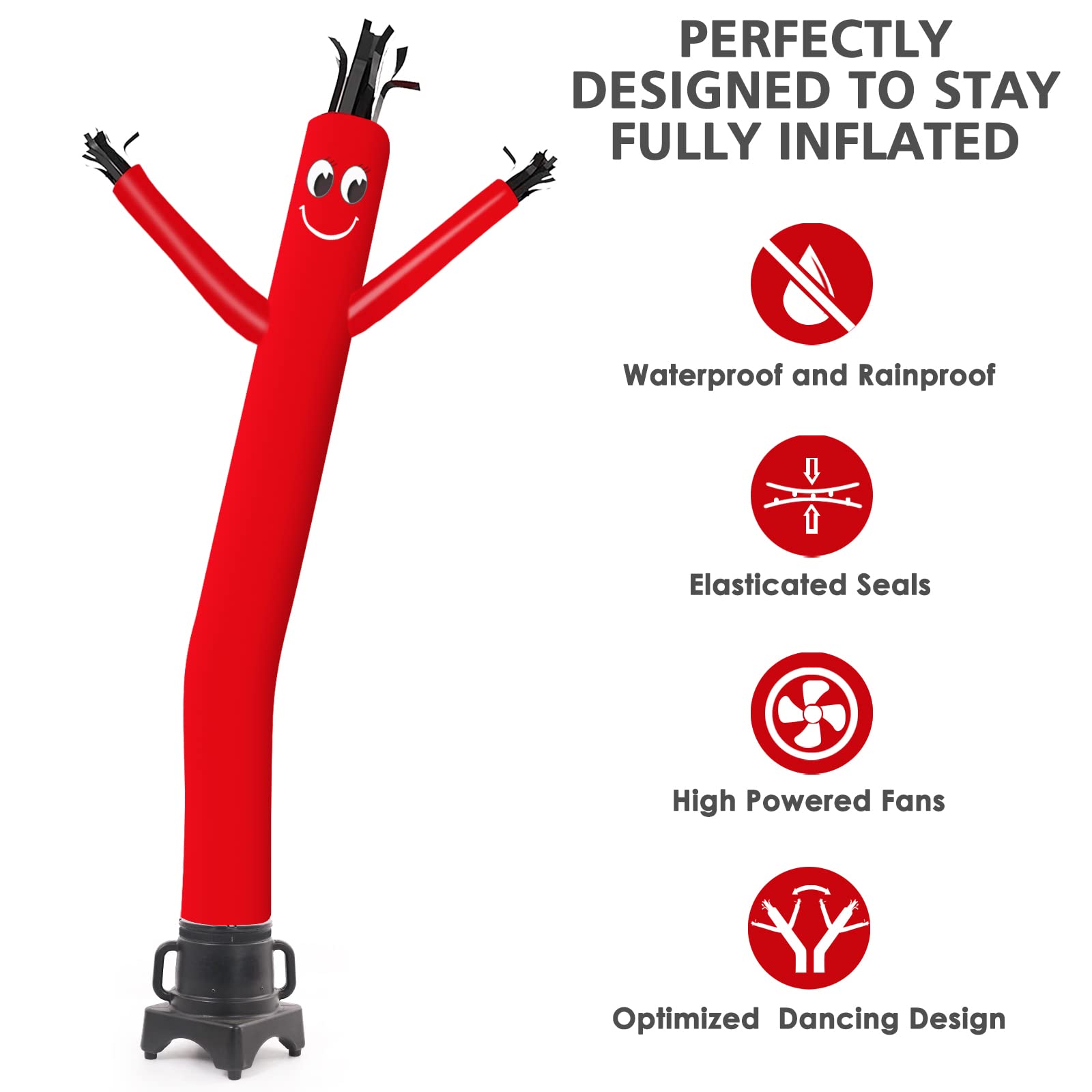mounto 8 ft Fly Handpuppe Tänzerin mit 1/3HP Gebläse komplett-Set 8f high Red.
