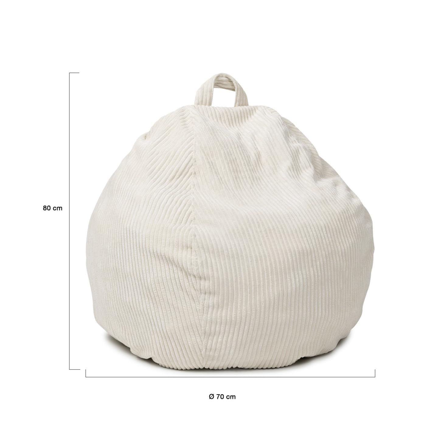 IDMarket - Pouf Poire Hortense en Velours côtelé Beige