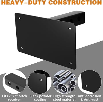 Trailer Hitch License Plate Holder,Compatible 2 Hitch Receivers