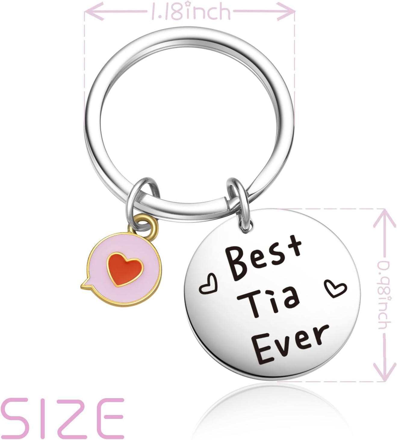 Tia Appreciation Keychain Aunt Wedding Keychain For Auntie Jewelry Sister Keychain Titi Keychain - Image 2