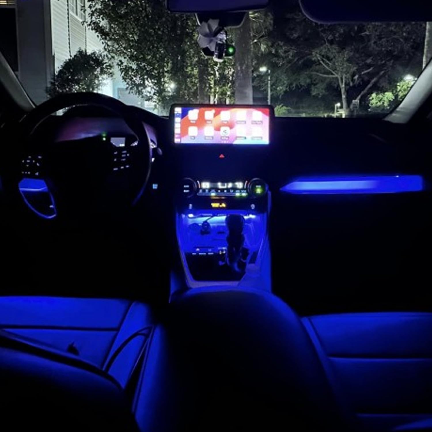 HIGH FLYING 2019 2020 2021 2022 2023 2024 for Toyota RAV4 Car Interior Accessories Center Console Dashboard LED Blue Light Strip with On+Off Switch 3pcs