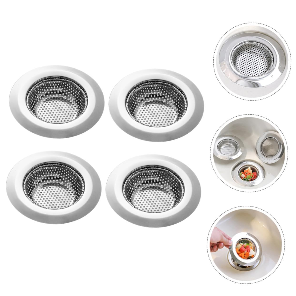 16 Edelstahl Spülbecken Abflusssieb Rostfreier Küchenspüle Filter mit Grobem Sieb Robustes Restesieb für Abfluss Einfach zu Reinigen Verhindert Langlebiger Ablauffilter